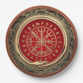 Assiettes En Carton [510] Vegvisir - Viking Gold Magic Runic Compass (Devant)