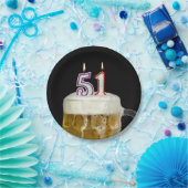 Assiettes En Carton 51e anniversaire bière avec bougie (Fête)