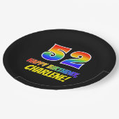 Assiettes En Carton 52e anniversaire : Bold, amusant, simple, arc-en-c (Angle)