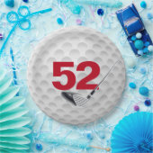 Assiettes En Carton 52e anniversaire Golf Ball Design (Fête)