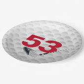 Assiettes En Carton 53e anniversaire Golf Ball Design (Angle)