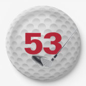 Assiettes En Carton 53e anniversaire Golf Ball Design (Devant)