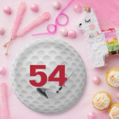 Assiettes En Carton 54e anniversaire Golf Ball Design (Fête)