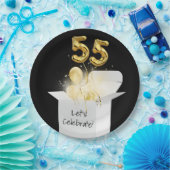 Assiettes En Carton 55e anniversaire Ballons d'or en boîte blanche (Fête)