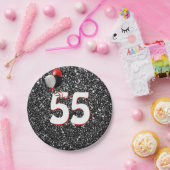 Assiettes En Carton 55e anniversaire Ballons sur Parties scintillant n (Fête)