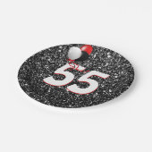 Assiettes En Carton 55e anniversaire Ballons sur Parties scintillant n (Angle)