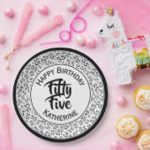 Assiettes En Carton 55e anniversaire Cool numéro Motif noir/blanc (Fête)