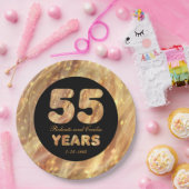Assiettes En Carton 55e anniversaire du Mariage Gold Party Lumières (Fête)