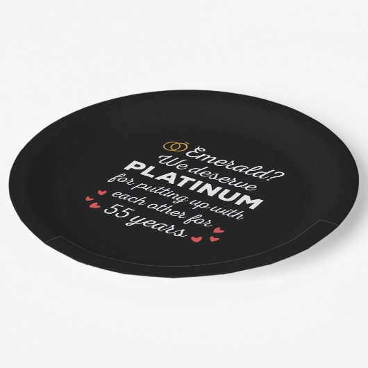 Assiettes En Carton 55e anniversaire du Mariage I - Emerald Funny Coup (Angle)