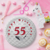 Assiettes En Carton 55e anniversaire Golf Ball Design Plaque en papier (Fête)