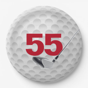Assiettes En Carton 55e anniversaire Golf Ball Design Plaque en papier