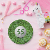 Assiettes En Carton 55e anniversaire Golf Ball on Grass Papier Plaque (Fête)