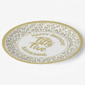 Assiettes En Carton 55e Cool Numéro Motif Or/Blanc (Angle)