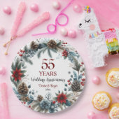 Assiettes En Carton 55e Mariage émeraude Anniversaire Elégant hiver (Fête)