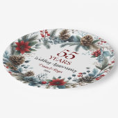 Assiettes En Carton 55e Mariage émeraude Anniversaire Elégant hiver (Angle)