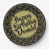 Assiettes En Carton 55th Black/Gold Random Number Pattern (Devant)