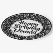 Assiettes En Carton 55th Black/White Random Number Pattern (Angle)