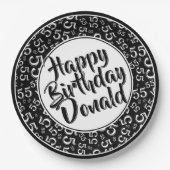 Assiettes En Carton 55th Black/White Random Number Pattern (Devant)