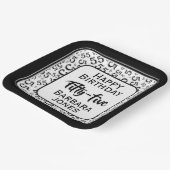 Assiettes En Carton 55th Party Random Number Pattern Black/White (Angulaire)