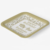 Assiettes En Carton 55th Party Random Number Pattern Gold/White (Angulaire)