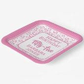 Assiettes En Carton 55th Party Random Number Pattern Pink/White (Angulaire)