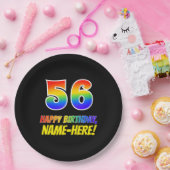 Assiettes En Carton 56e anniversaire : Bold, amusant, simple, arc-en-c (Fête)