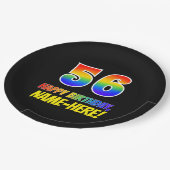 Assiettes En Carton 56e anniversaire : Bold, amusant, simple, arc-en-c (Angle)