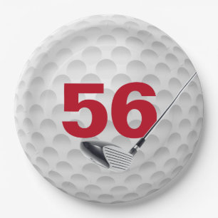 Assiettes En Carton 56e anniversaire Golf Ball Design