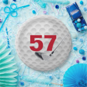 Assiettes En Carton 57e anniversaire Golf Ball Design Plaque en papier (Fête)