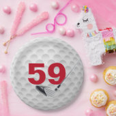 Assiettes En Carton 59e anniversaire Golf Ball Design Plaque en papier (Fête)