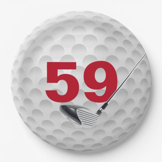 Assiettes En Carton 59e anniversaire Golf Ball Design Plaque en papier (Devant)