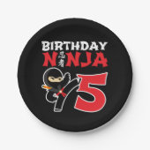 Assiettes En Carton 5 ans Karate Ninja Party Enfants 5e anniversaire (Devant)