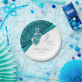 Assiettes En Carton 5e anniversaire du Mariage turquoise (Fête)