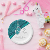 Assiettes En Carton 5e anniversaire du Mariage turquoise (Fête)