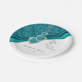 Assiettes En Carton 5e anniversaire du Mariage turquoise (Angle)