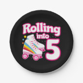 Assiettes En Carton 5e anniversaire Roller Skate 5 ans (Devant)