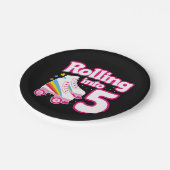 Assiettes En Carton 5e anniversaire Roller Skate 5 ans (Angle)