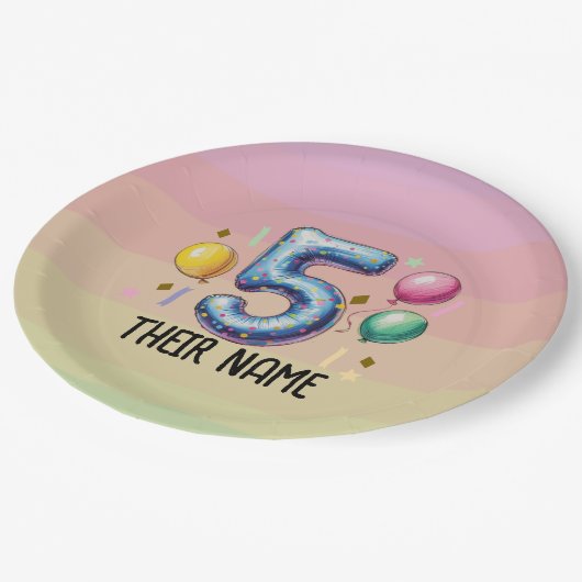 Assiettes En Carton 5th birthday party no theme (Angle)