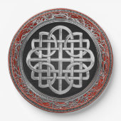 Assiettes En Carton [600] Croix argentée celtique sacrée de noeud (Devant)