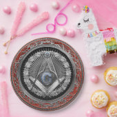 Assiettes En Carton [600] Master Mason - Silver Square & Compass (Fête)