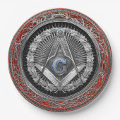 Assiettes En Carton [600] Master Mason - Silver Square & Compass (Devant)
