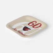 Assiettes En Carton 60 Alors quel drôle vin rouge 60e anniversaire (Angulaire)