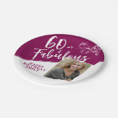 Assiettes En Carton 60 et fabuleux Script Photo Magenta 60e anniversai (Angle)