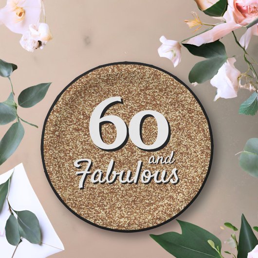 Assiettes En Carton 60 et Fabulous Gold Parties scintillant 60e annive