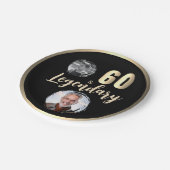 Assiettes En Carton 60 et légendaire 2 Photos 60e Anniversaire Or (Angle)