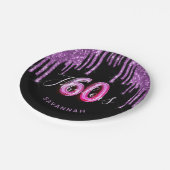 Assiettes En Carton 60 Fabuleux anniversaire noir violet parties scint (Angle)