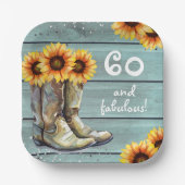 Assiettes En Carton 60 Fabuleux bottes de tournesol rustique de pays p (Recto)