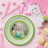 Assiettes En Carton 60 Votre photo Numéro Aléatoire Motif Vert/Blanc (Fête)