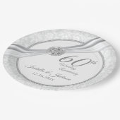 Assiettes En Carton 60e / 75e Anniversaire du diamant (Angle)