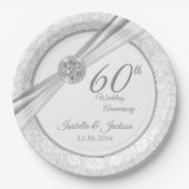 Assiettes En Carton 60e / 75e Anniversaire du diamant (Devant)